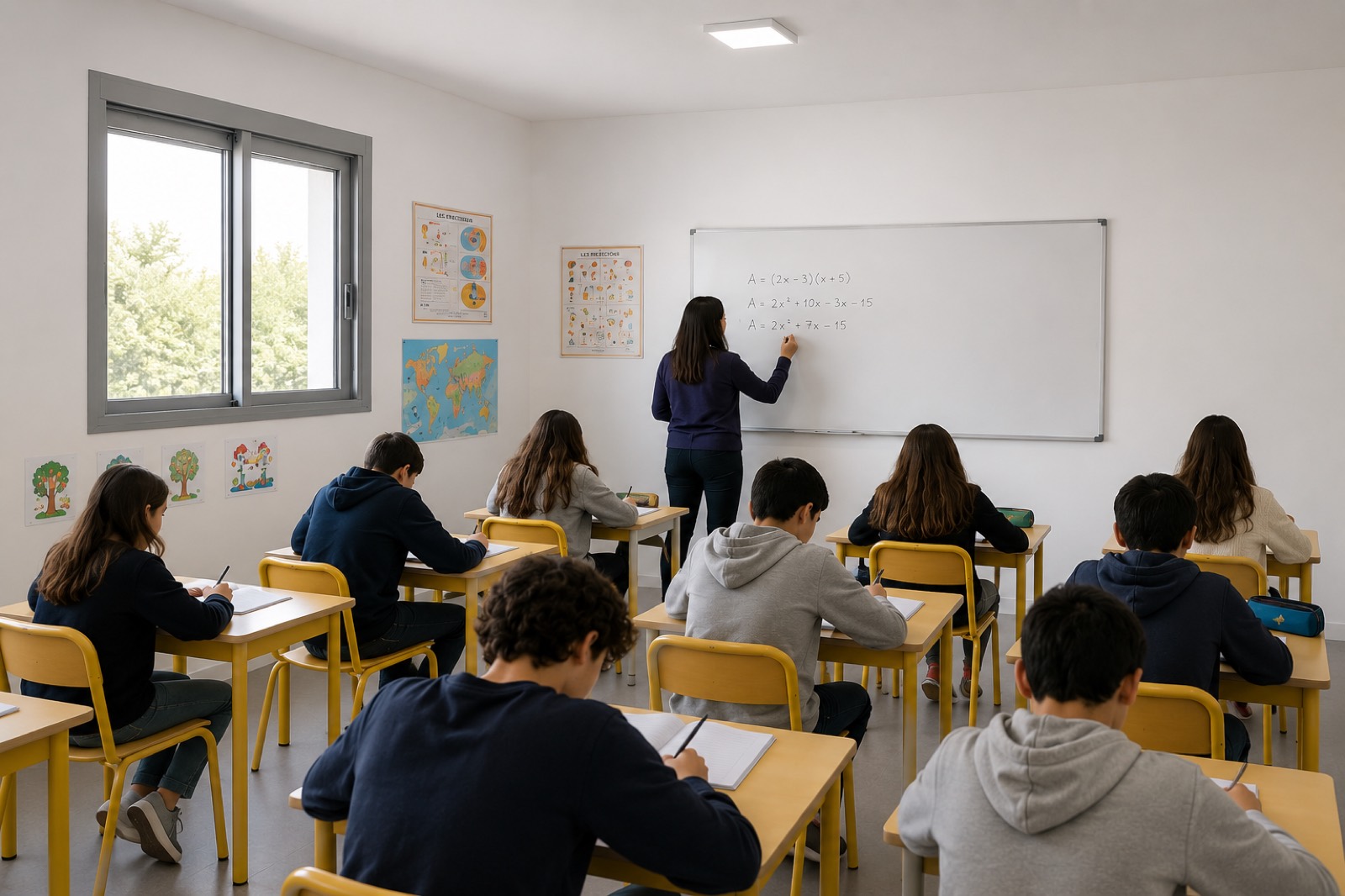 Cours de collège CNED à Marrakech avec exercices au tableau